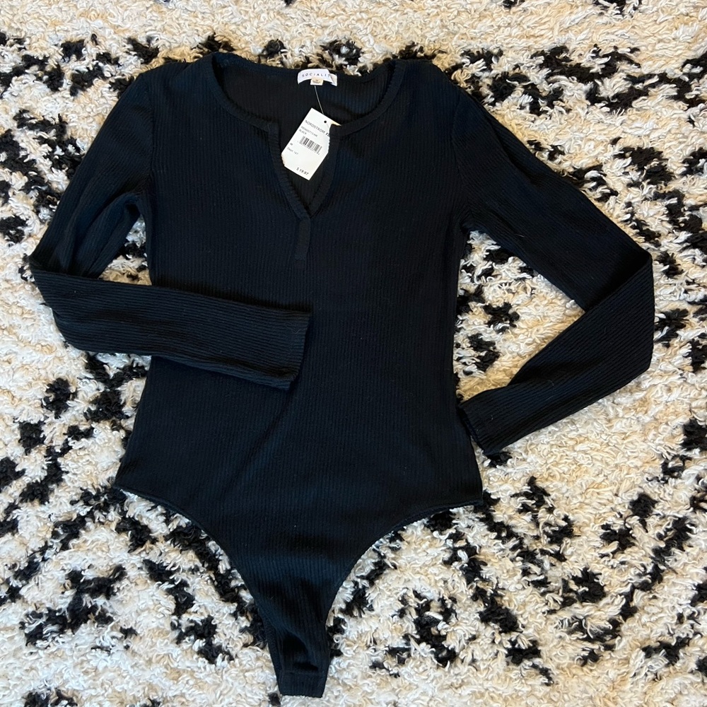 Black long sleeve bodysuit